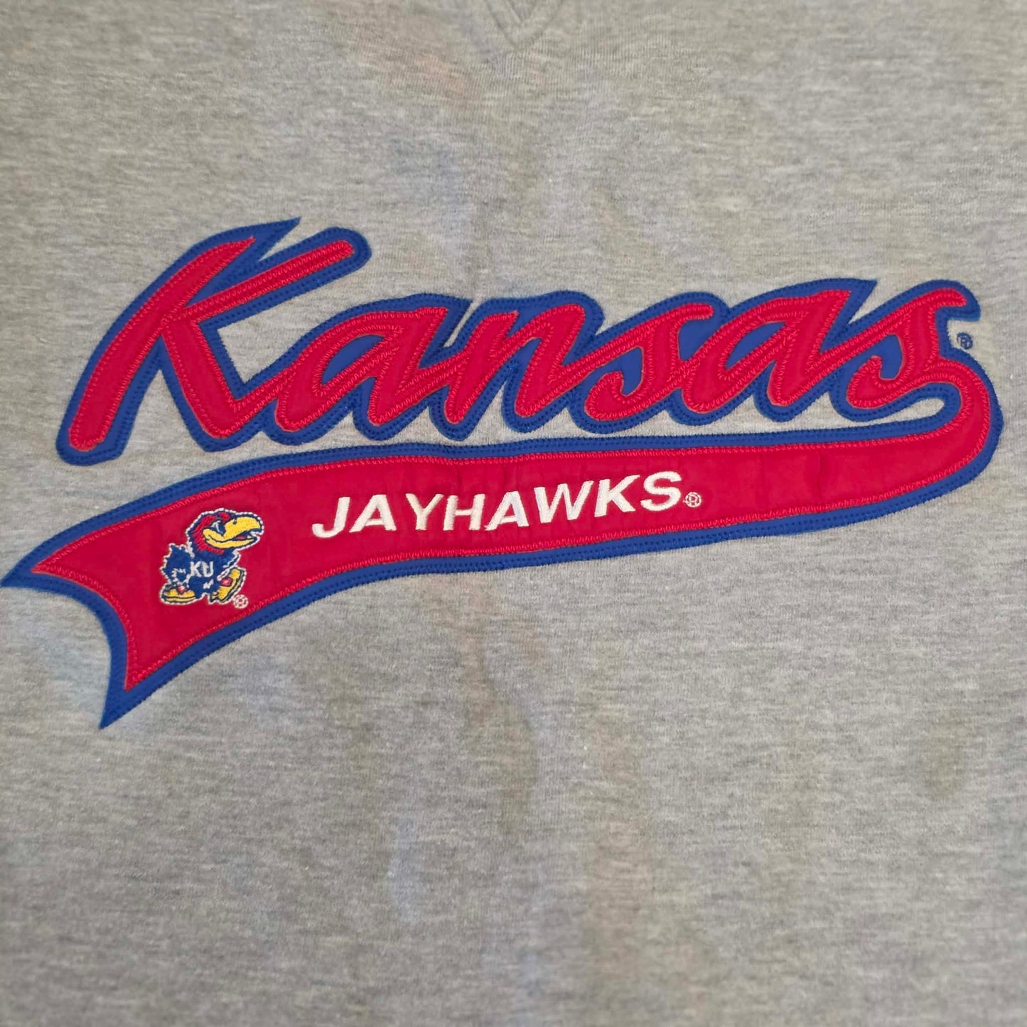 PUMA Kansas Jayhawks Embroidered Crewneck Sweatshirt Gray XL NCAA College