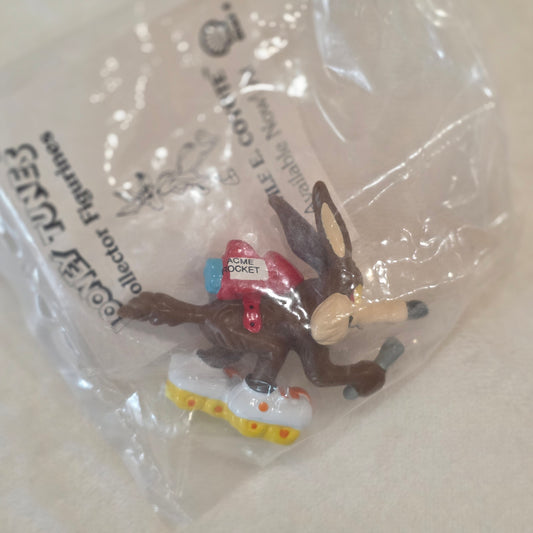 Vintage Looney Tunes Wile E Coyote Shell Gas Collectible Figurine Toy 1990 WB NIP