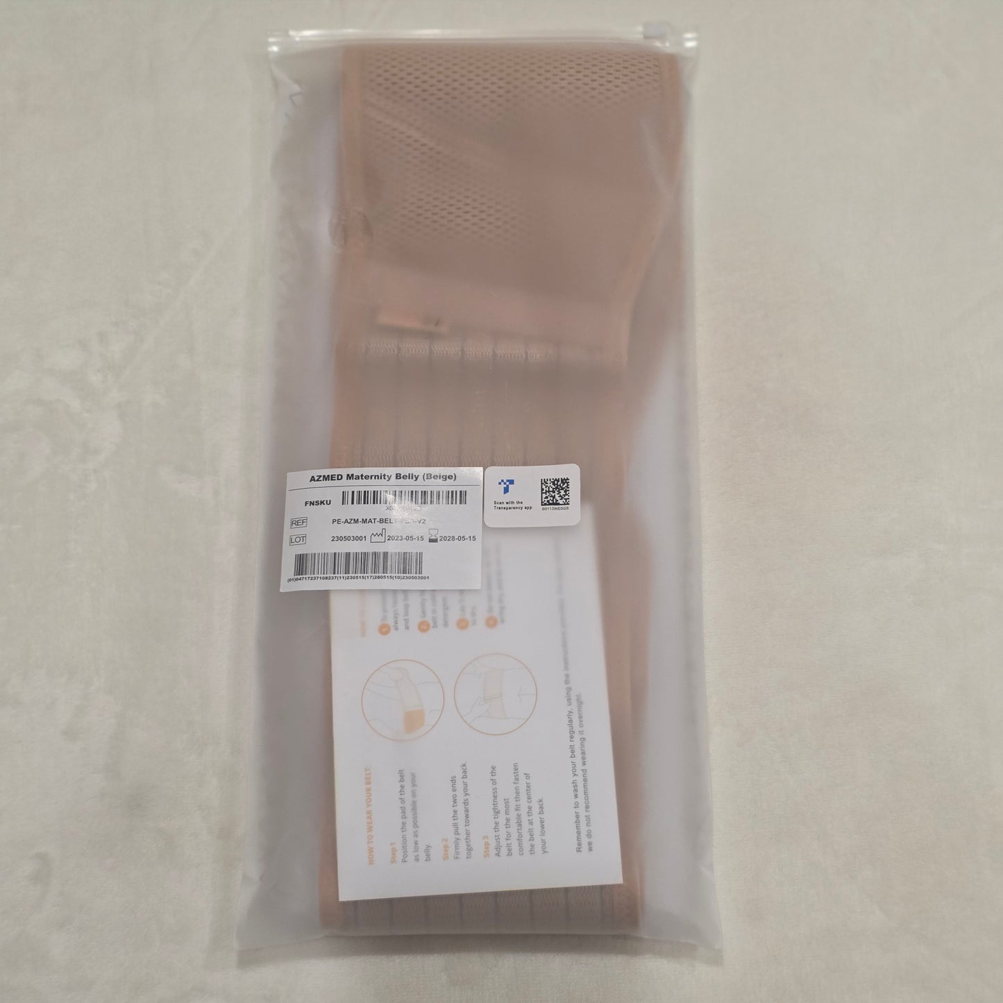 AZMED Maternity Belt Breathable Abdominal Binder Beige OSFA