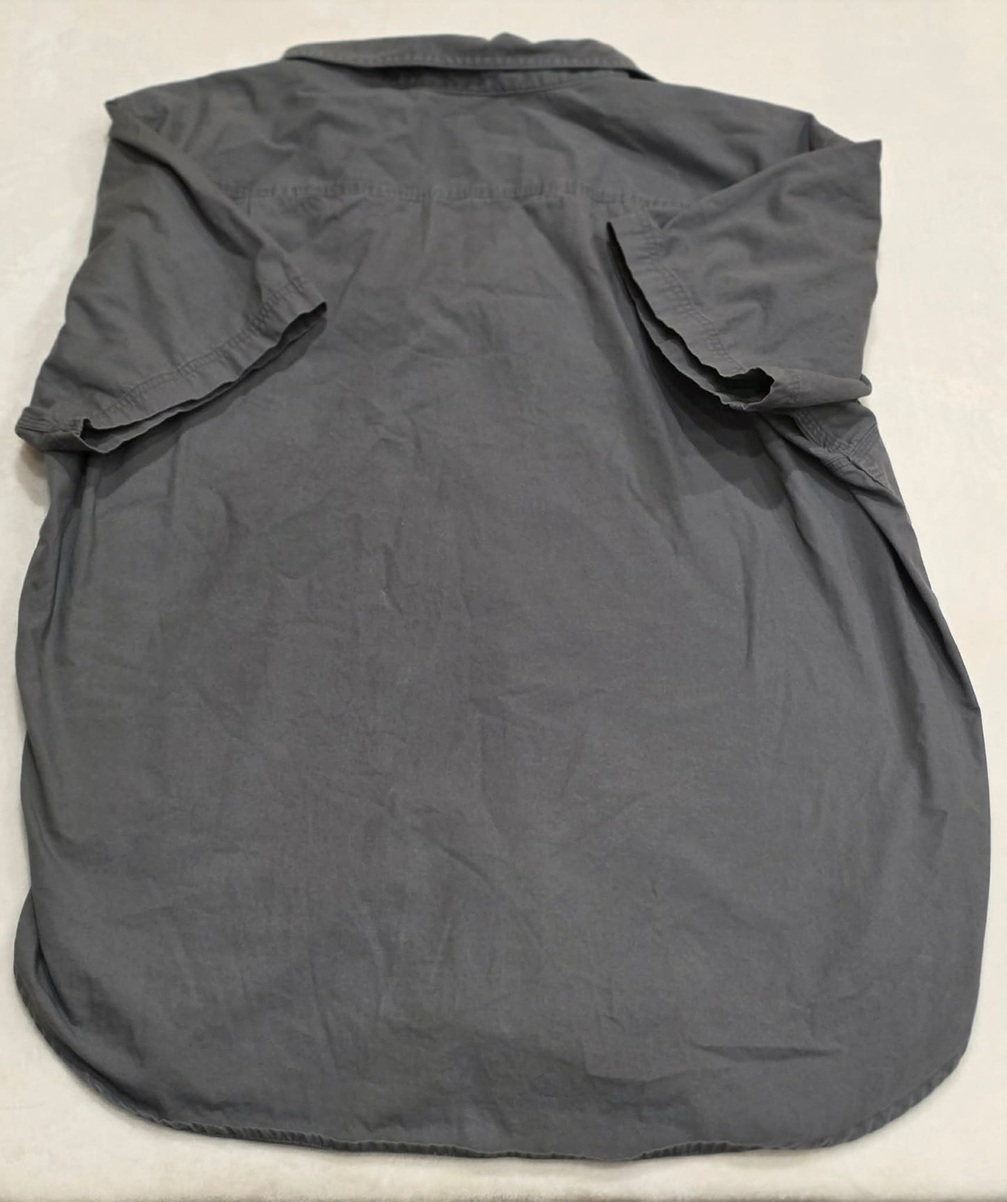CE Schmidt Workwear Men’s 2X Gray Short Sleeve Button Up Cotton Utility Shirt