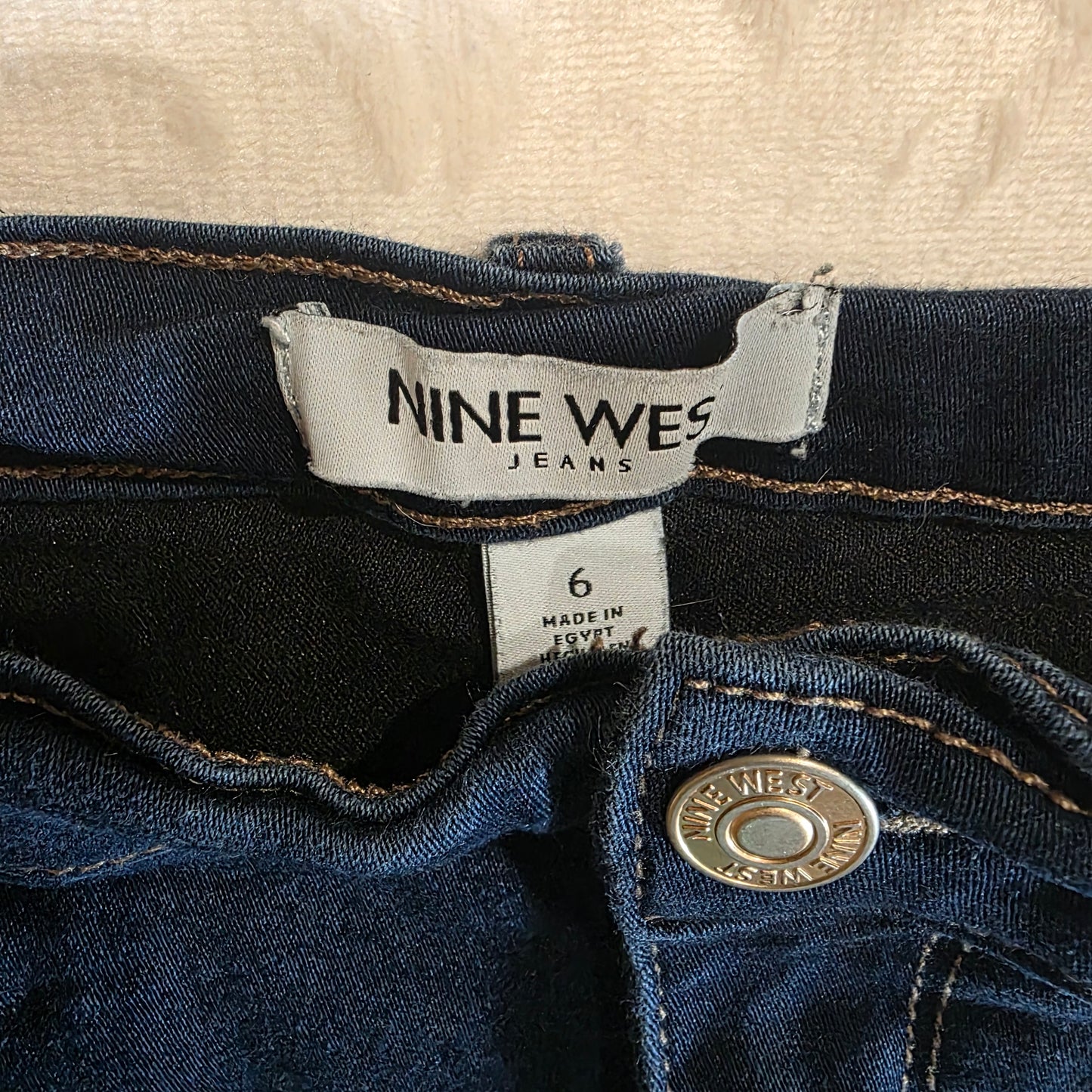 Nine West Jeans Women’s Cigarette Mid Rise Skinny Size 6 Dark Blue