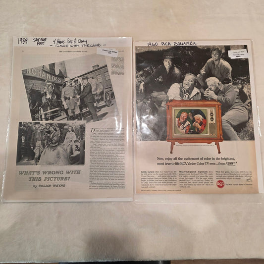 Vintage TV & Film Print Lot (1939–60) RCA Victor Color TV + Sat Evening Post