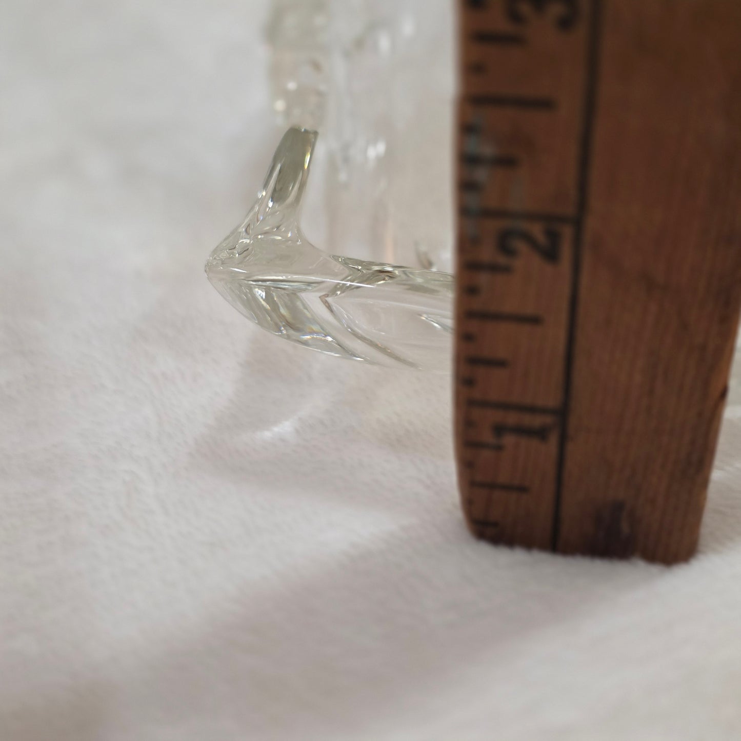 Vintage Clear Pressed Glass Heart Trinket Dish with Floral Detail