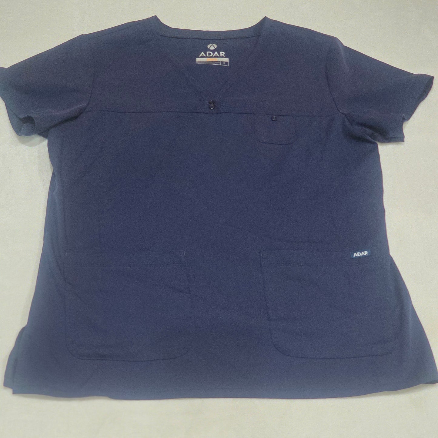 Adar Pro Scrub Bundle Large Navy 1 Top 2 Pants Stretch Medical Uniform Set