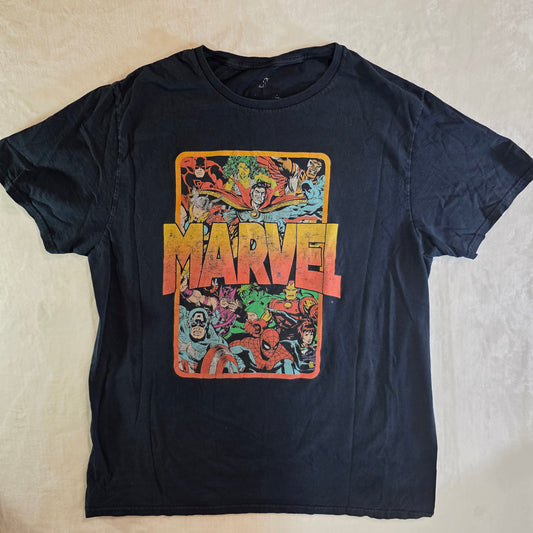 Marvel Graphic T-Shirt S Medium Super Heroes Black|Colorful