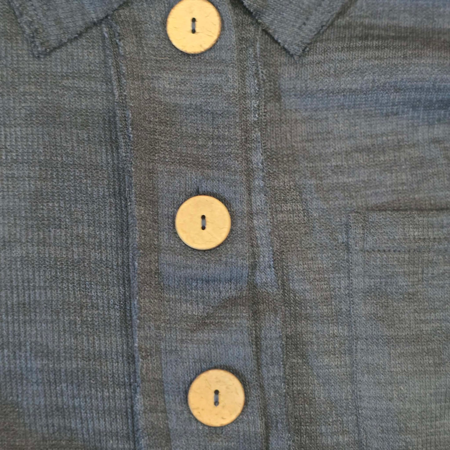 Blu Pepper Cozy Navy Henley Sweater Collared Button Front Long Sleeve Size Small