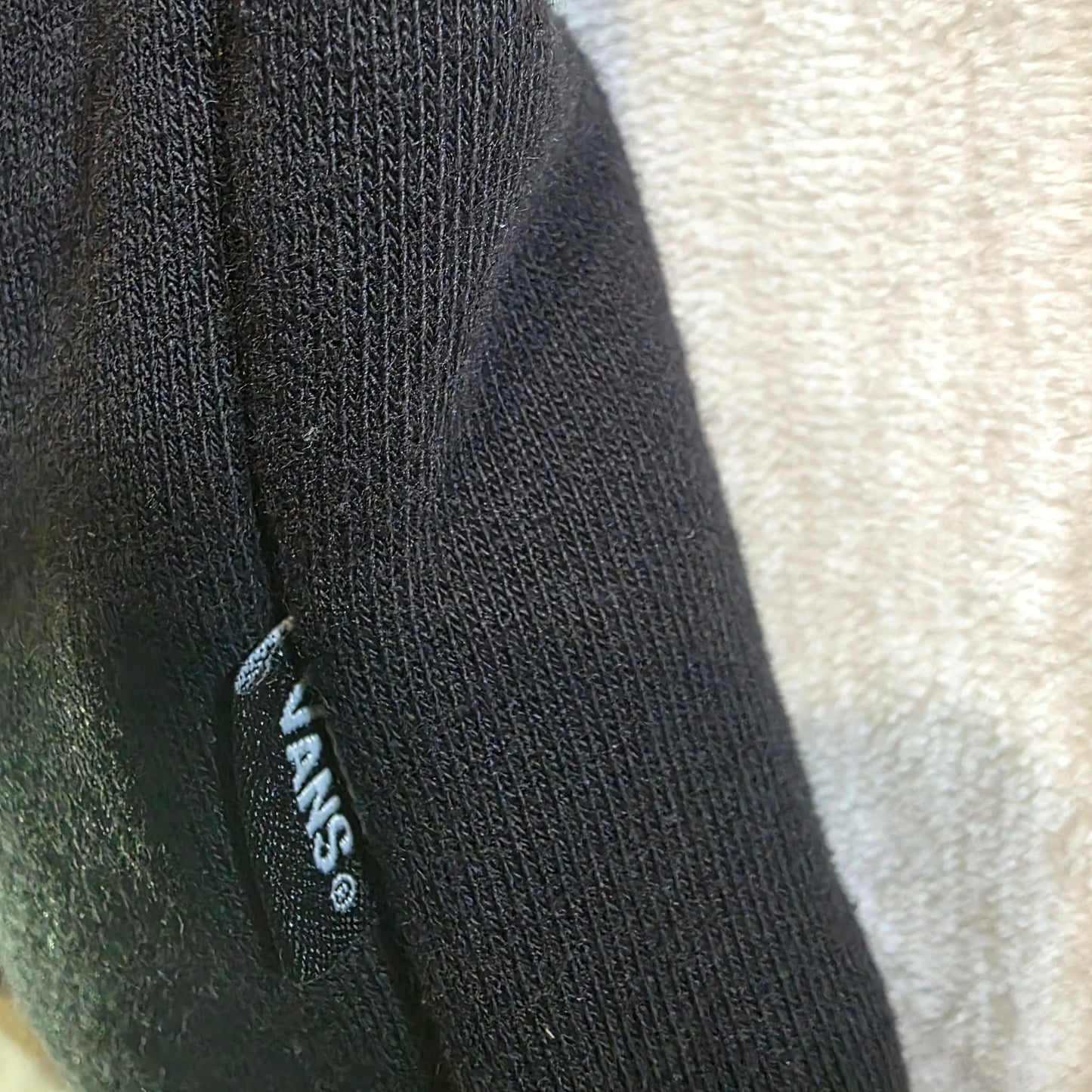 Vans Off The Wall Black Fleece Crewneck Sweatshirt Checkerboard Collar XL