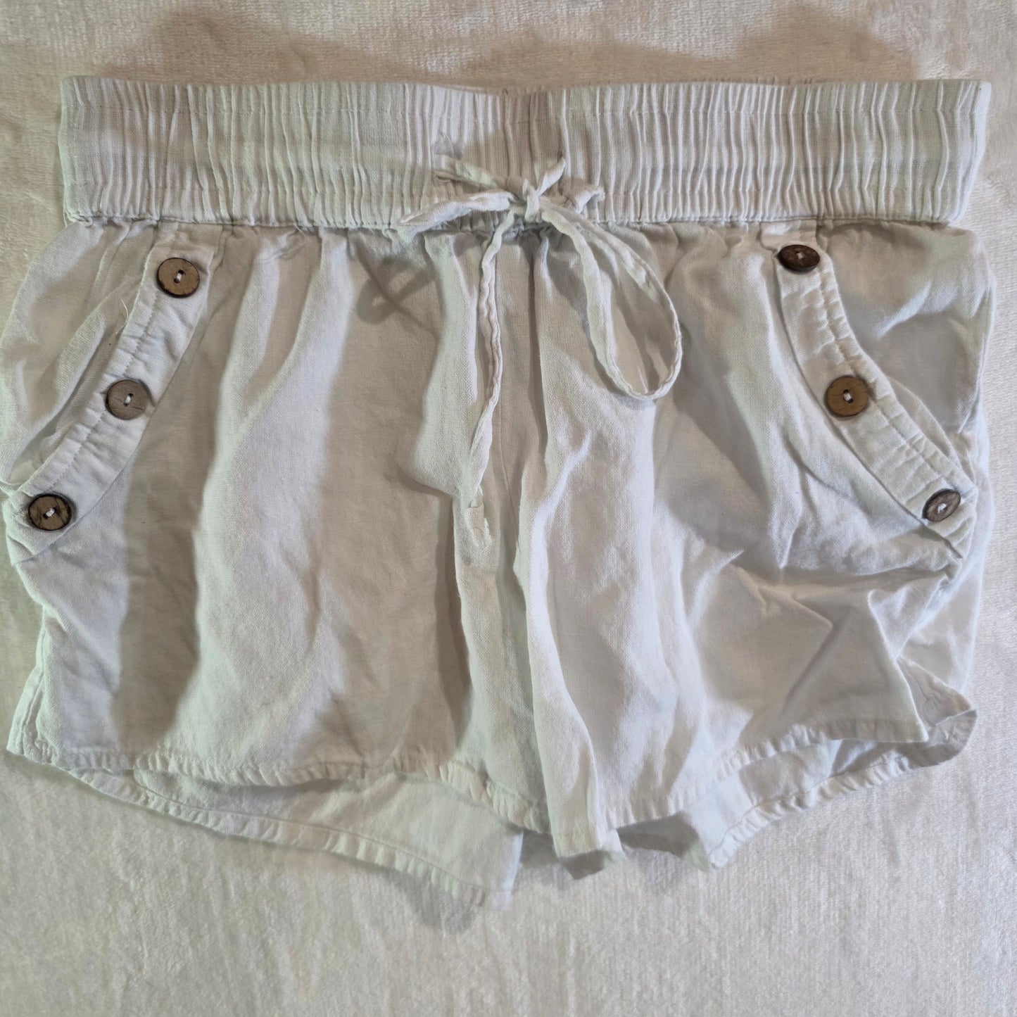 Derek Heart White Shorts Women’s Size S Cotton|Linen Blend