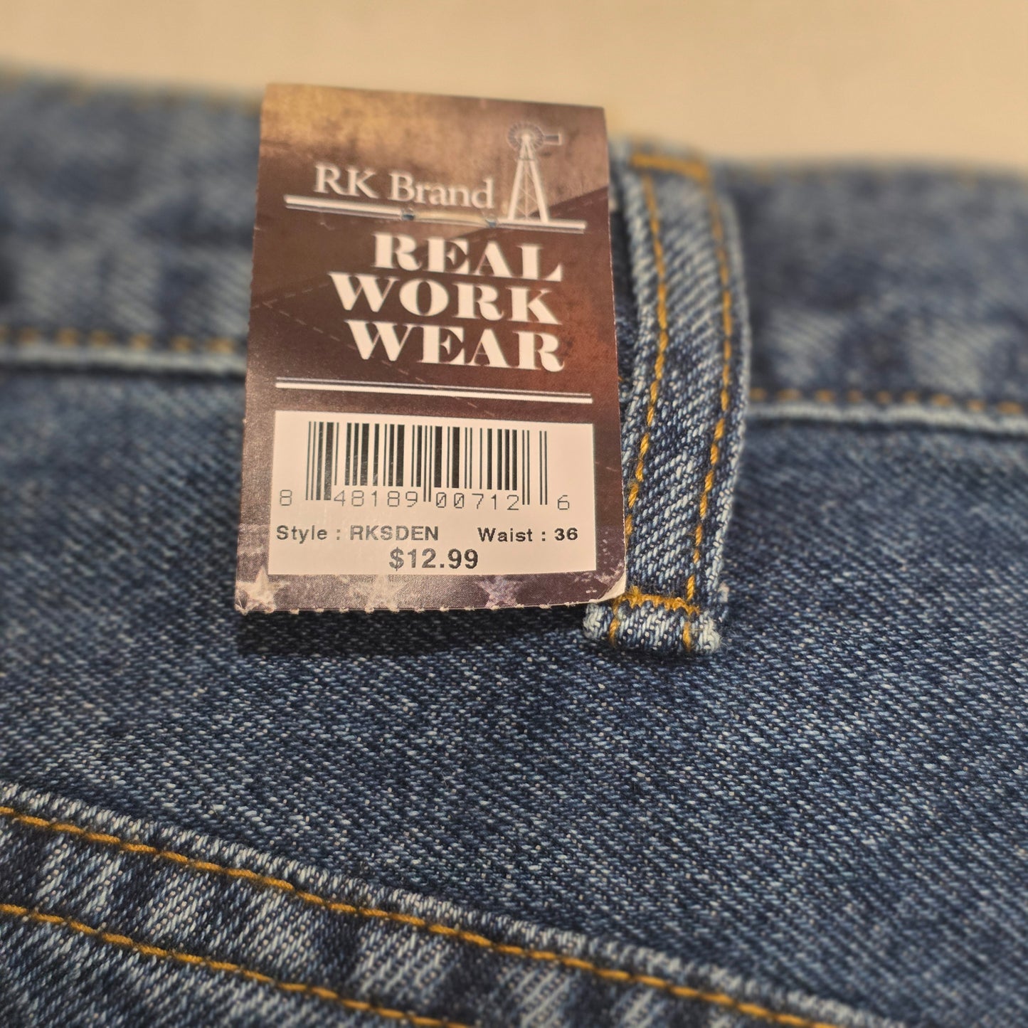 RK Brand Real Work Wear Denim Shorts Mens 36 Relaxed Fit 100% Cotton NWT Tractor Supply