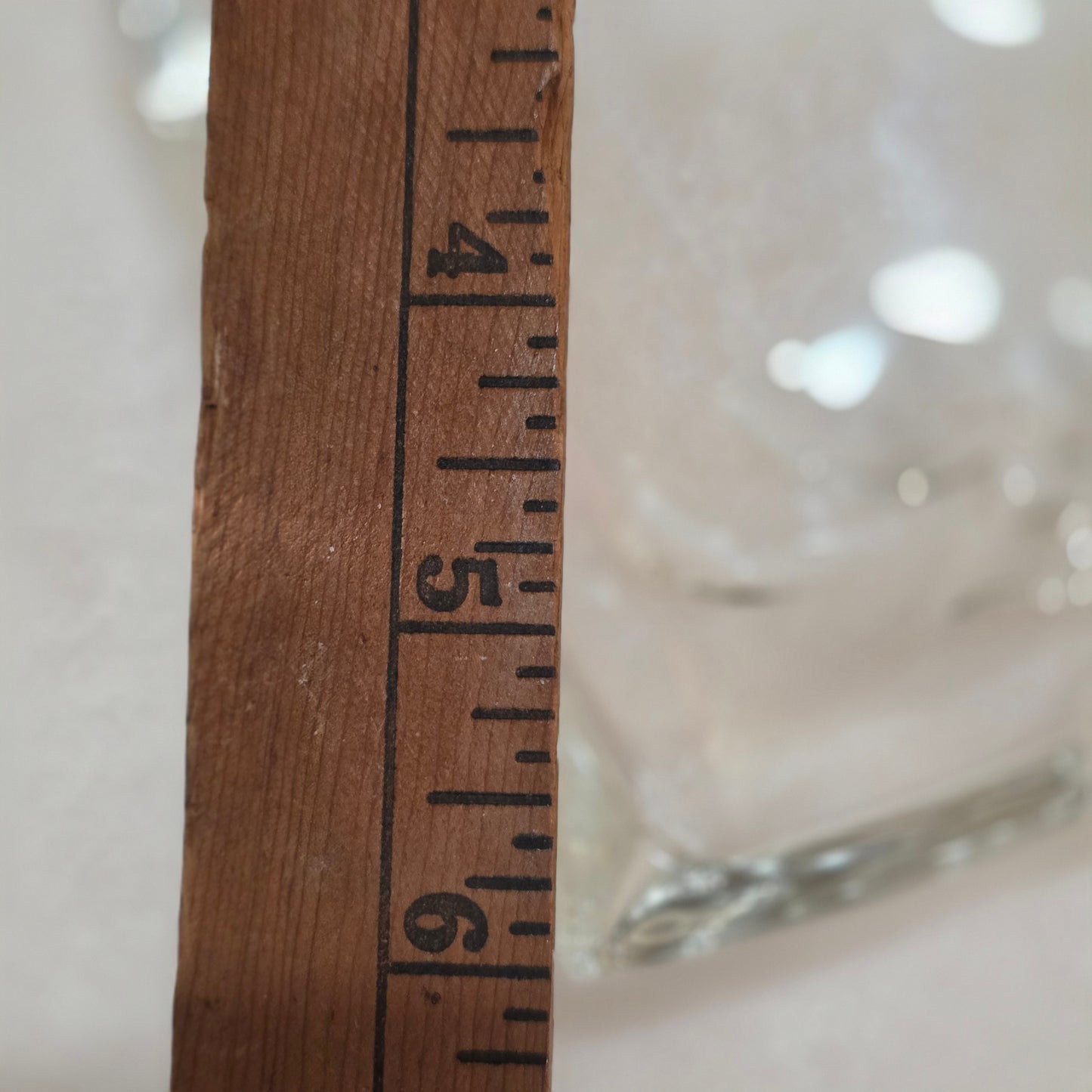 Vintage Clear Pressed Glass Heart Trinket Dish with Floral Detail