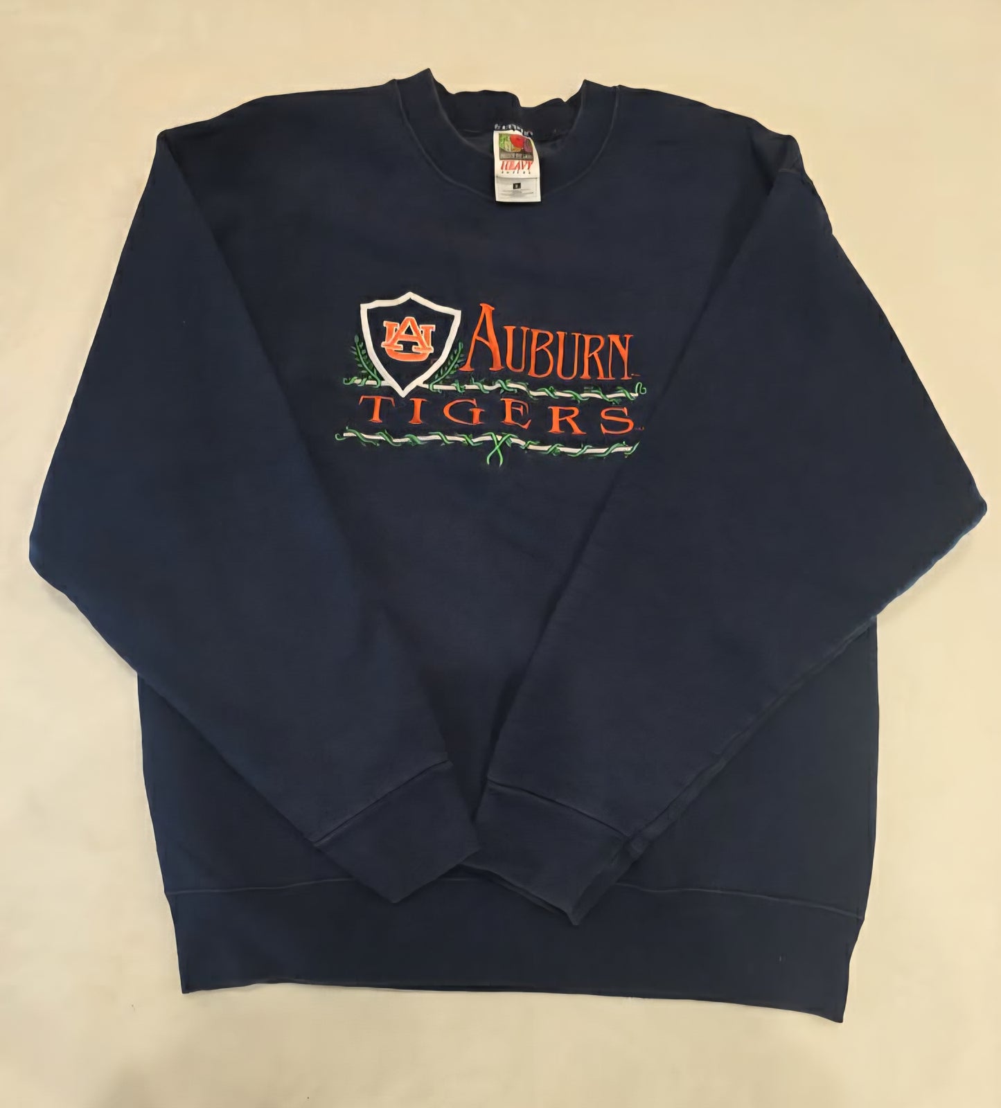 Auburn Tigers Vintage Embroidered Logo Crewneck Sweatshirt Navy Size L FOTL