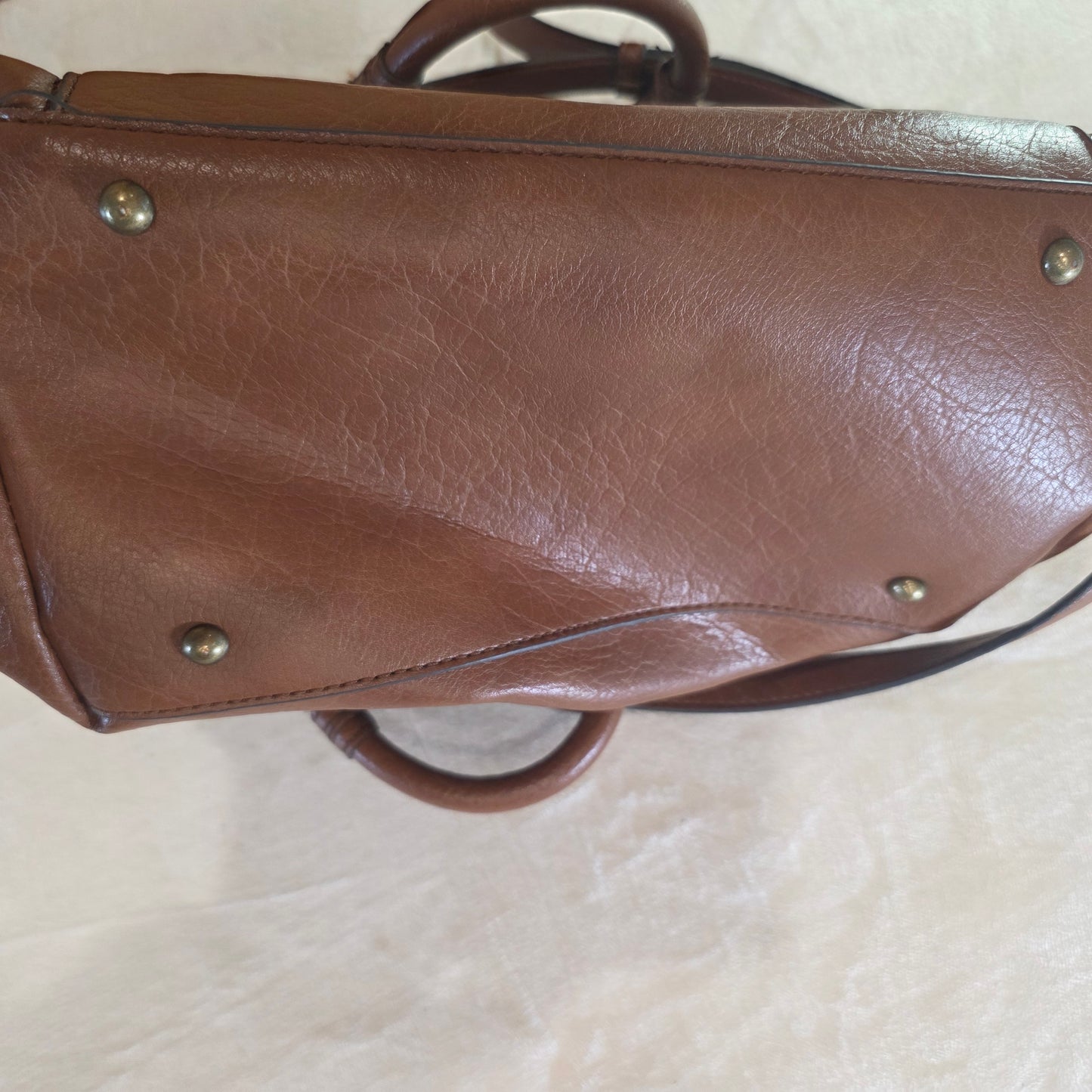 Frye & Co Womens Satchel Handbag Leather Brown