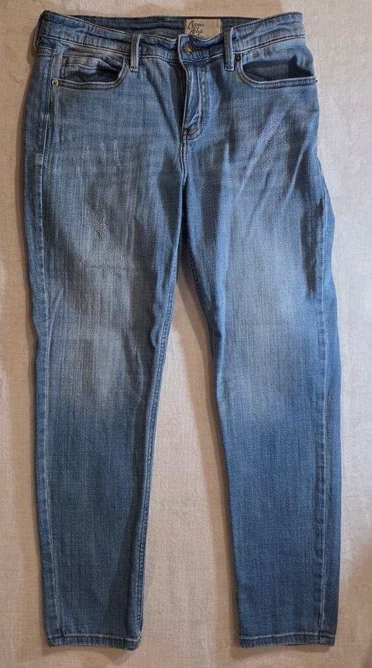 Cosmic Blue Love Women's Size 30 Blue Slightly Distressed Straight leg Jeans