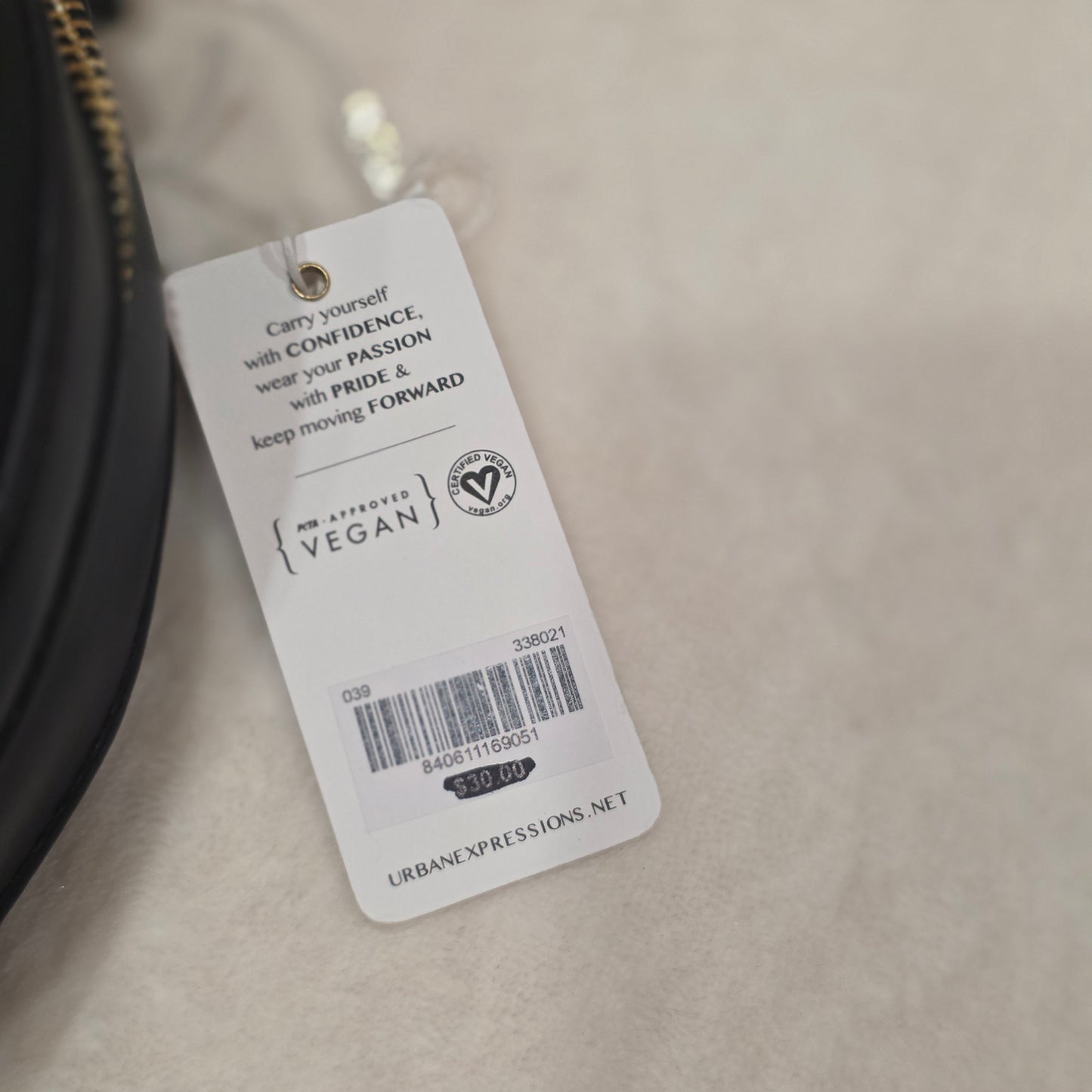 Urban Expressions Round Crossbody Bag Black Vegan Leather Circle Purse NWT