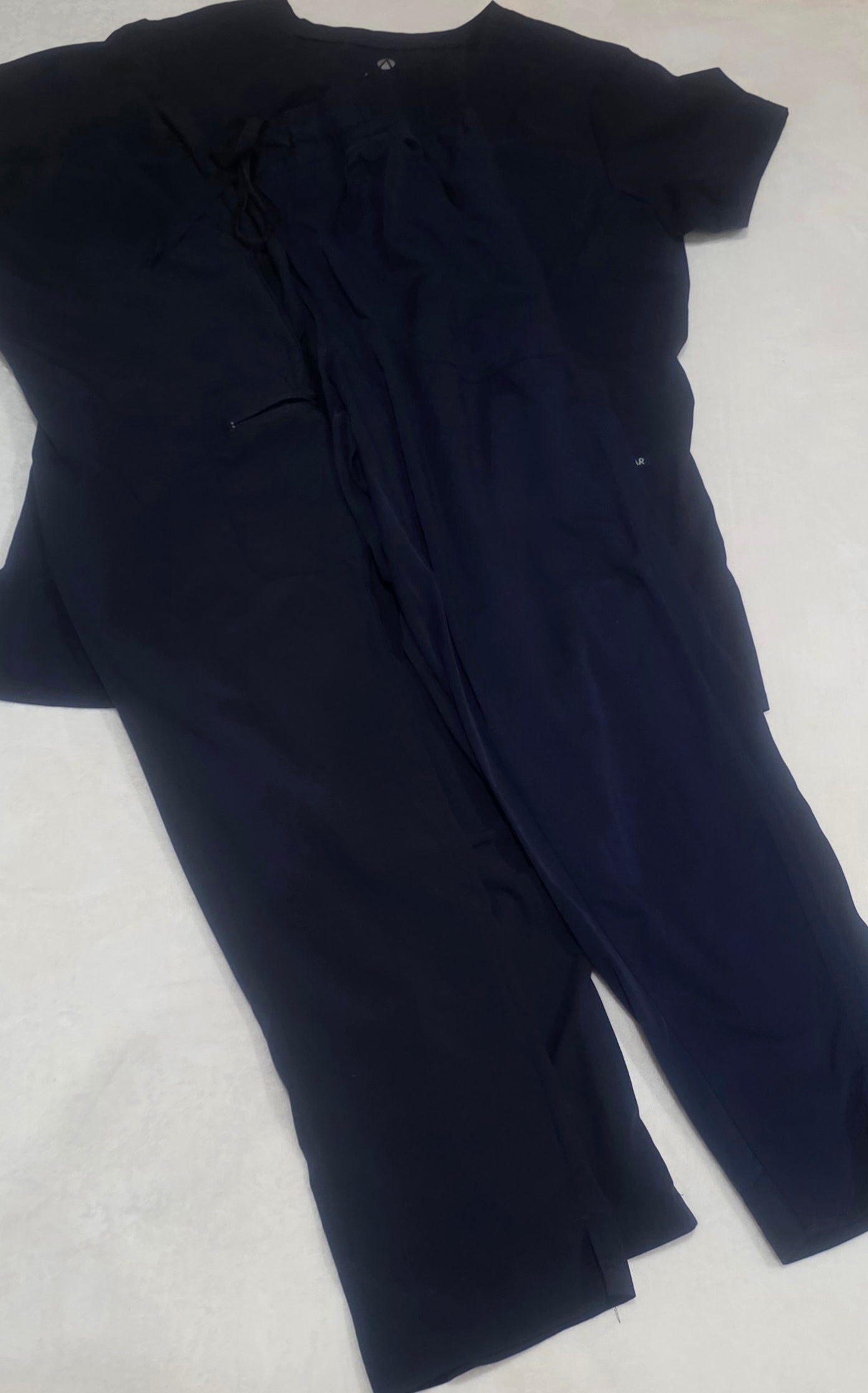 Adar Pro Scrub Bundle Large Navy 1 Top 2 Pants Stretch Medical Uniform Set