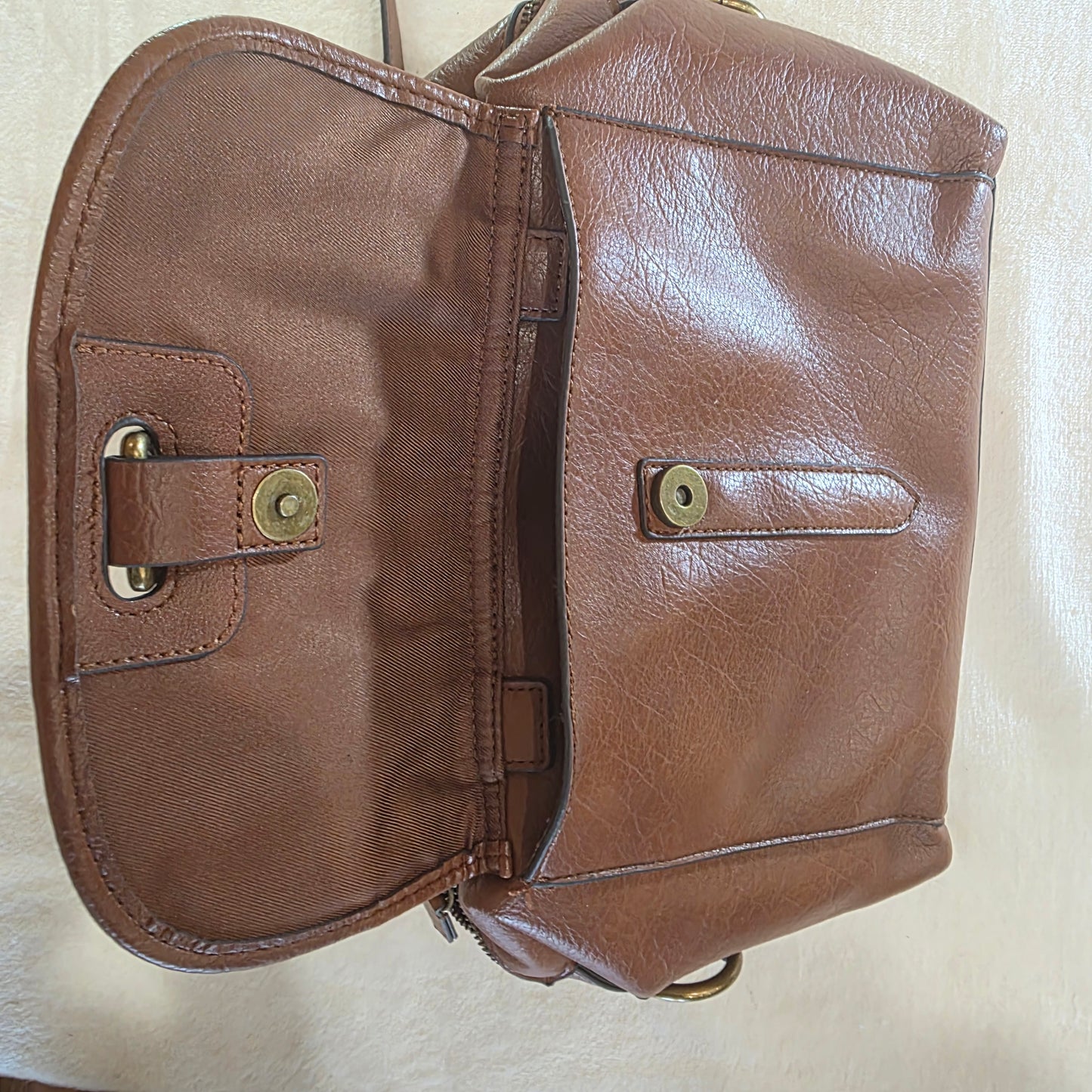 Frye & Co Womens Satchel Handbag Leather Brown