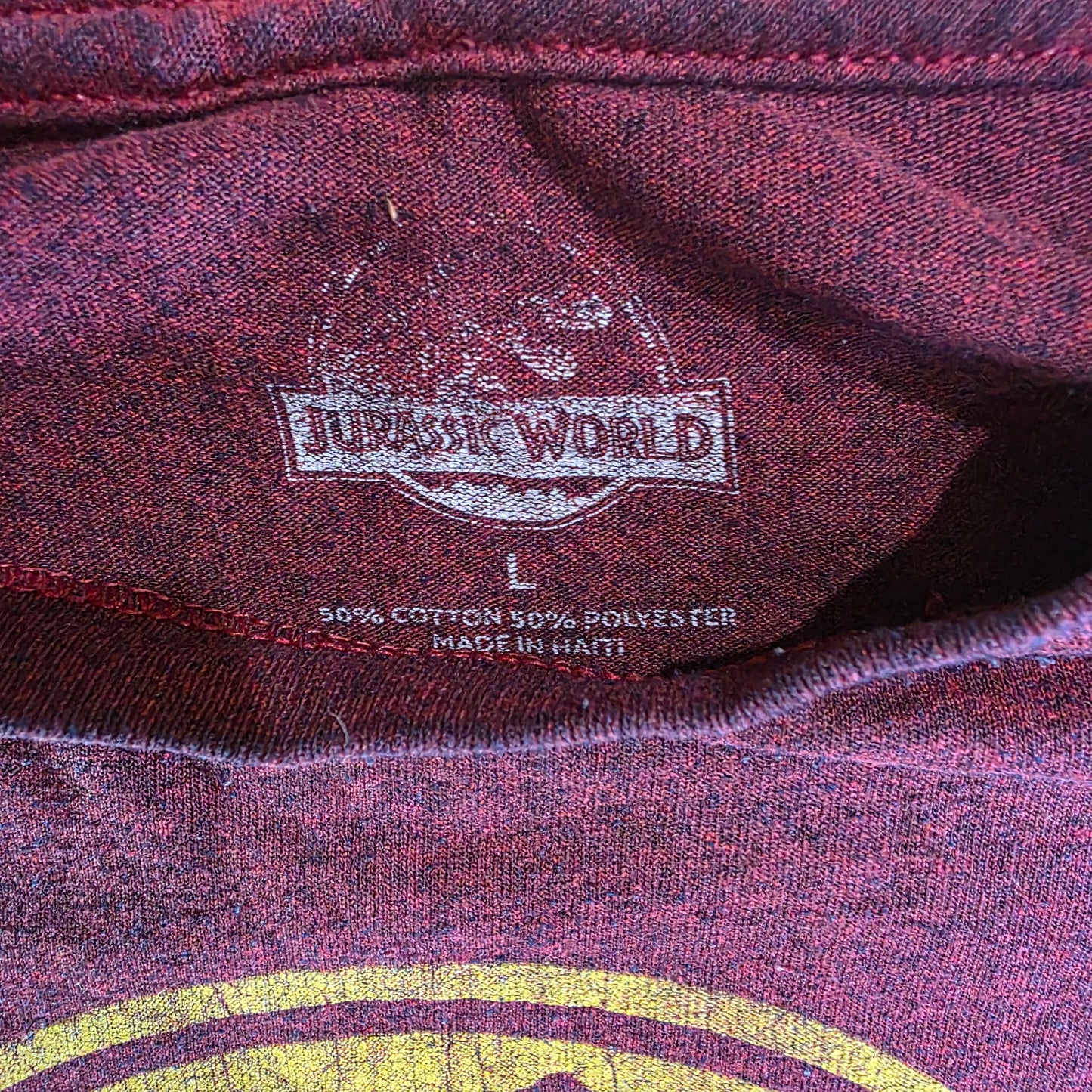Jurassic Park T-Shirt Maroon Womens Size L
