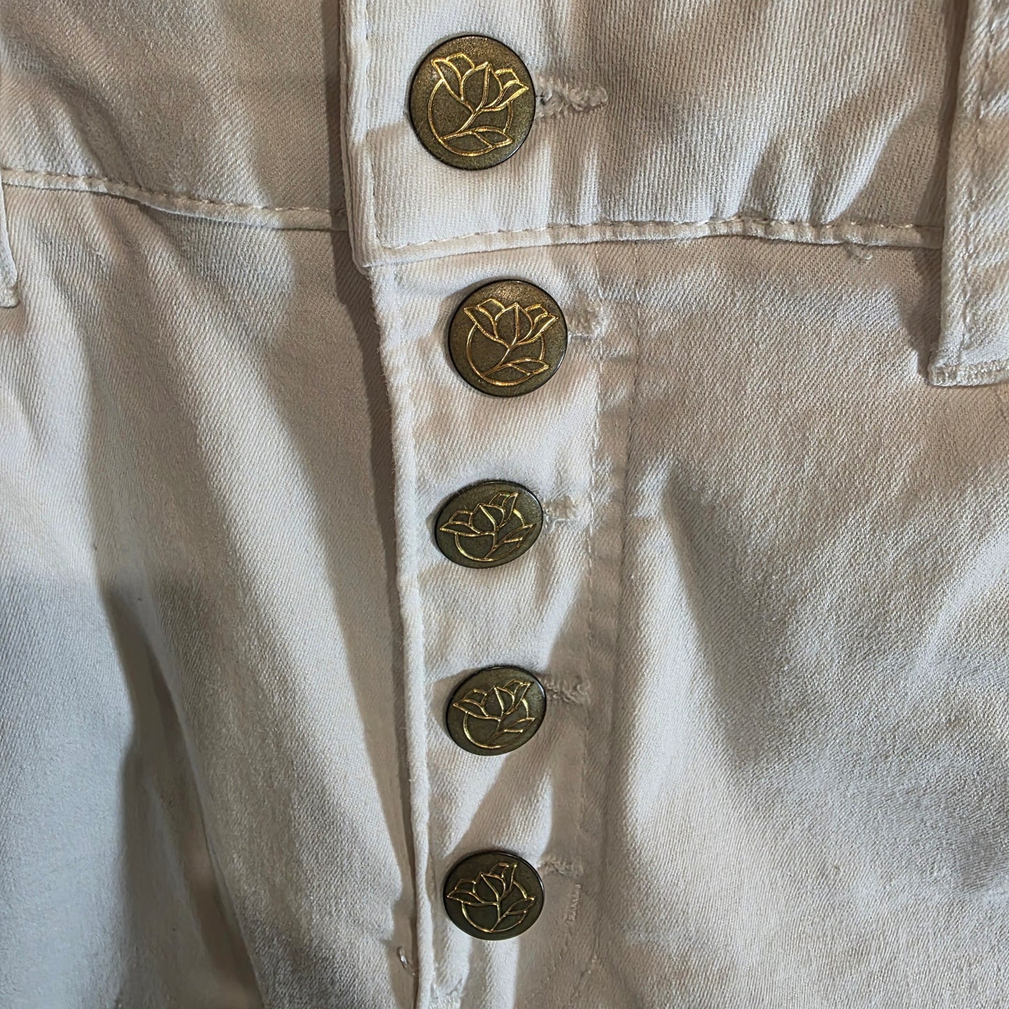 Draper James Jeans Women’s White Size 12 High Rise Straight Leg Elastic Waist