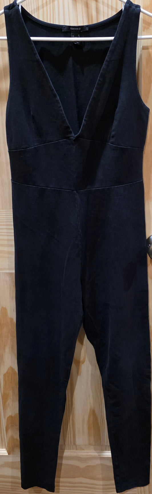 Forever 21 Jumpsuit Women’s Size Medium Black Unitard One Piece Skinny Leg