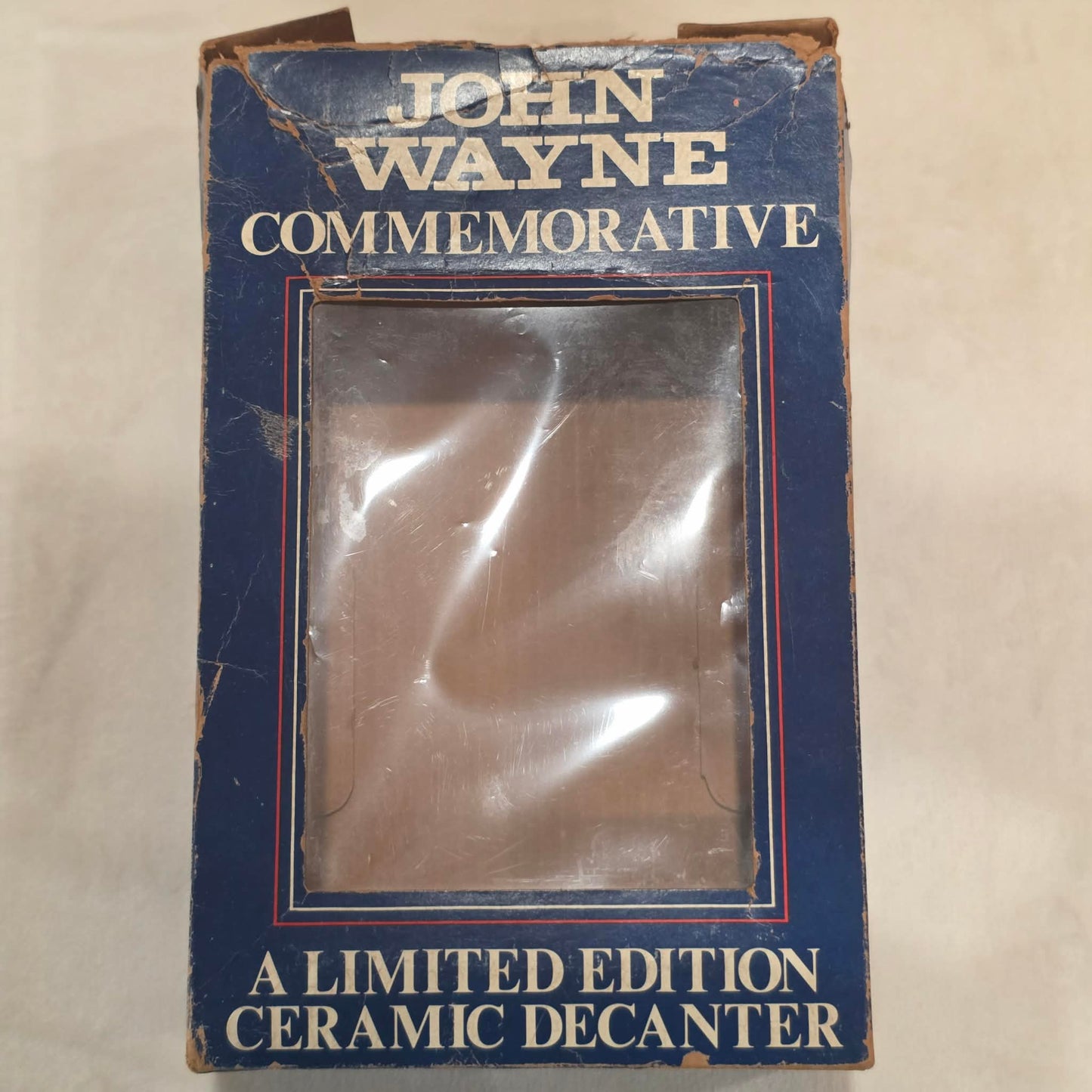 1979 John Wayne Limited Edition 23K Gold Ceramic Decanter Empty w/ Box & Stopper