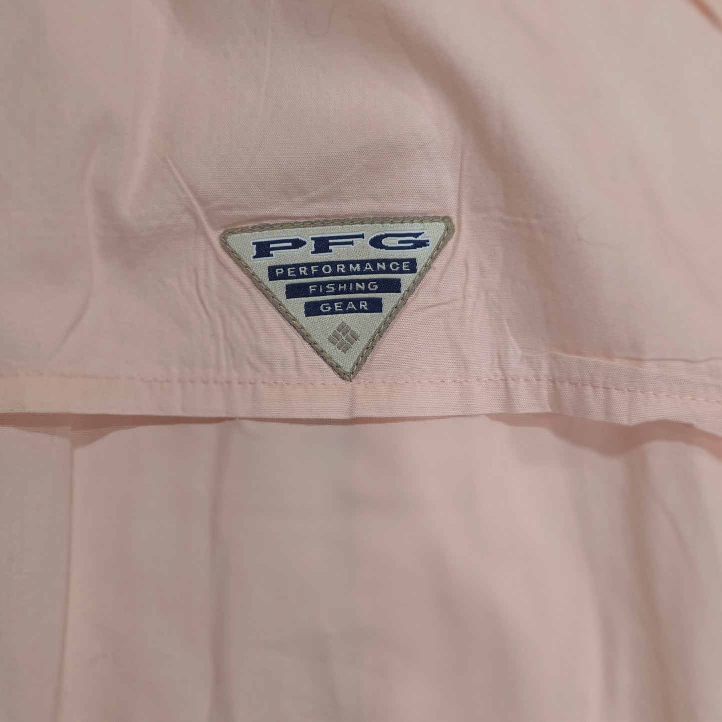 Columbia PFG Short Sleeve Fishing Shirt Men’s Large Pink Vented Performance Button Up