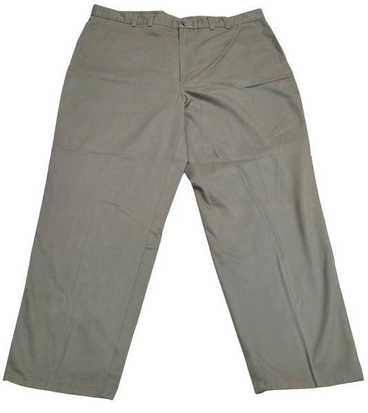 Haggar Men’s Khaki Dress Pants 38x31 | Pure Cotton Flat Front Slacks | Straight Leg